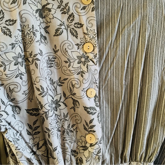 Gunne Sax Vintage 80s Gray Floral Leaf Swirl Back Button Midi Dress | Size 12 - Picture 5 of 11